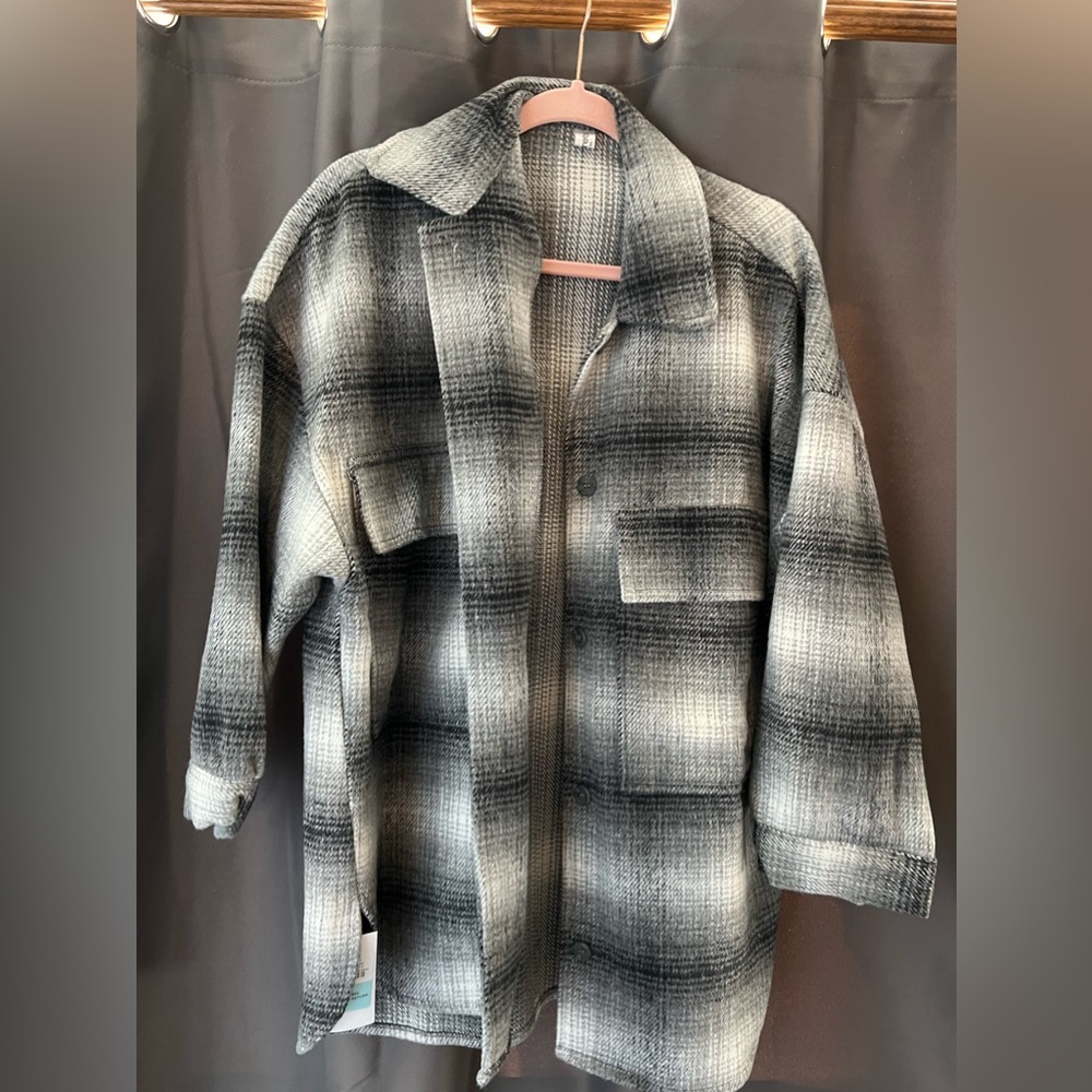 Storets Black and White Plaid Shacket NWT